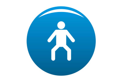 Stick figure stickman icon blue vector