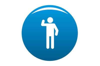 Stick figure stickman icon blue vector