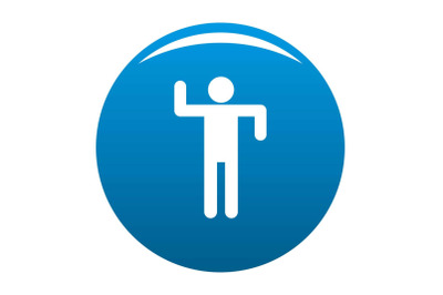 Stick figure stickman icon blue vector