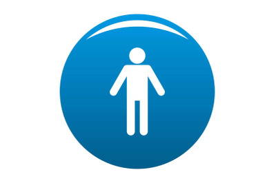 Stick figure stickman icon blue vector