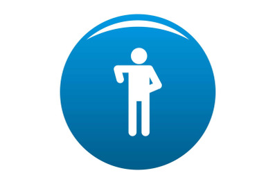 Stick figure stickman icon blue vector