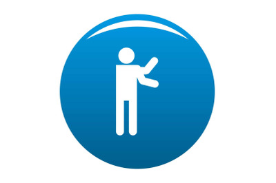 Stick figure stickman icon blue vector