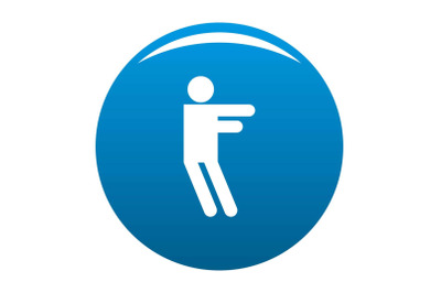 Stick figure stickman icon blue vector