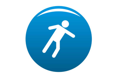 Stick figure stickman icon blue vector