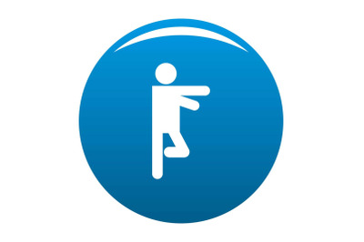 Stick figure stickman icon blue vector