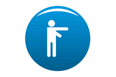 Stick figure stickman icon blue vector