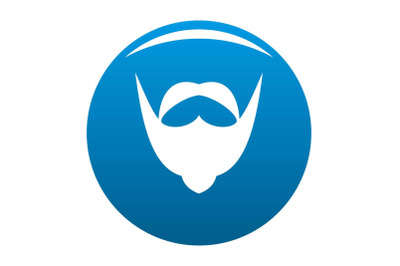 Big mustache and beard icon blue vector