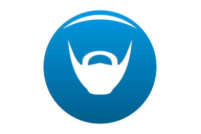 Round beard icon blue vector