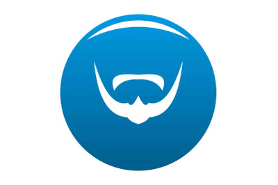 Mustache icon blue vector