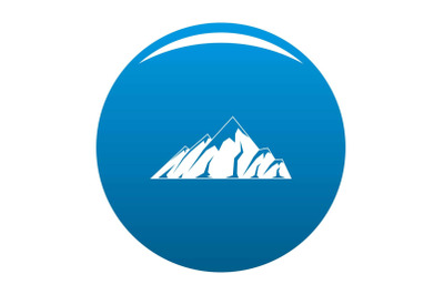 Alpine mountain icon blue vector