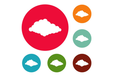 Cloudiness icons circle set vector