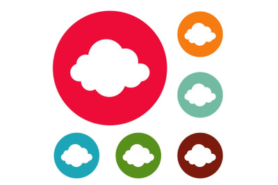 Autumn cloud icons circle set vector