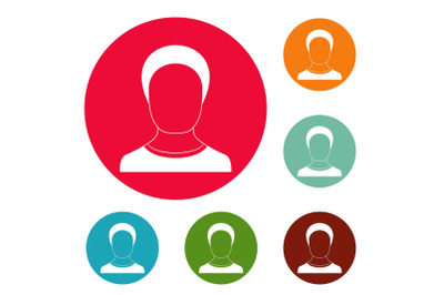 Man avatar icons circle set vector