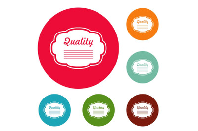 Grade label icons circle set vector