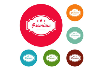 Best premium label icons circle set vector