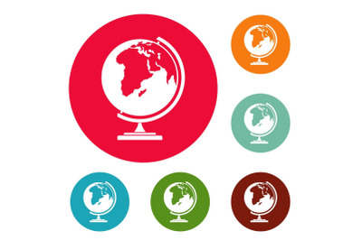 Map icons circle set vector