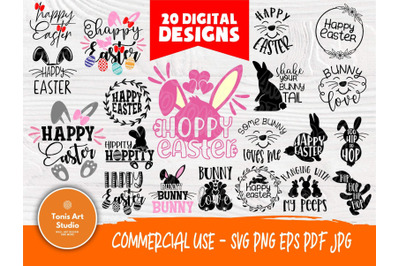 Happy Easter SVG Bundle, Funny Quotes Svg