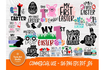 My First Easter SVG Cut Files Bundle Boy Girl