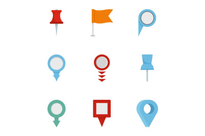 Information sign icons set, flat style