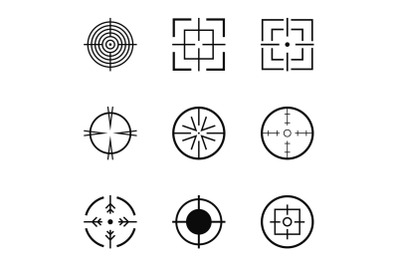 Sight icons set, simple style