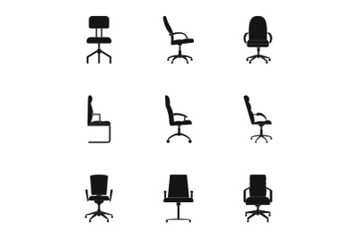 Saddle icons set, simple style