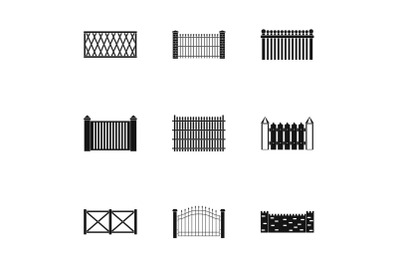 Entrance icons set, simple style