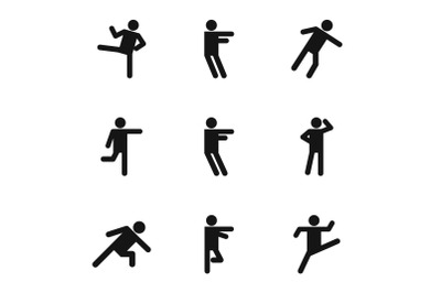 Physical activity icons set, simple style