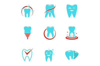 Polyclinic icons set, flat style