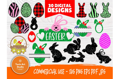 Easter Bunny SVG, Easter Egg Svg Bundle, Clipart