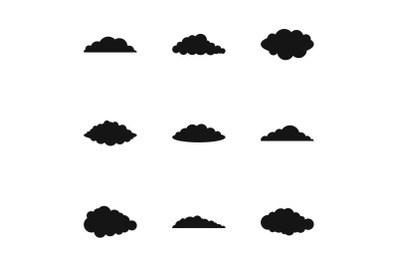 Smoke icons set, simple style