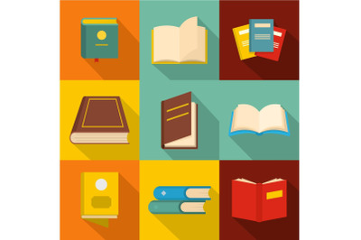 Treatise icons set, flat style