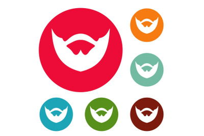 Clipped beard icons circle set vector