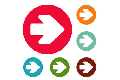 Arrow icons circle set vector