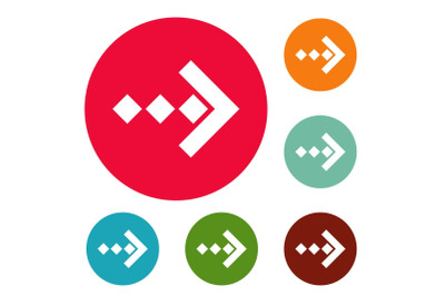 Arrow icons circle set vector