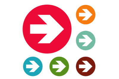 Arrow icons circle set vector