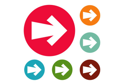 Arrow icons circle set vector