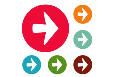 Arrow icons circle set vector