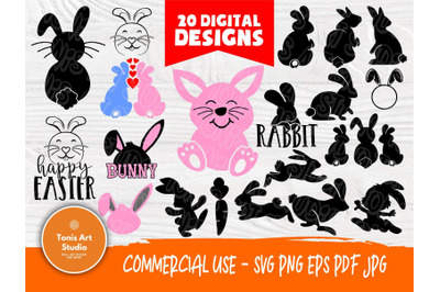 Easter Bunny SVG Bundle&2C; Rabbit Clipart