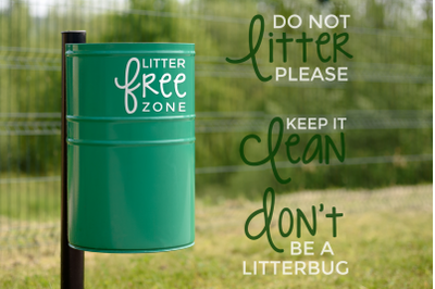 No Littering Sign Set | SVG | PNG | DXF | EPS