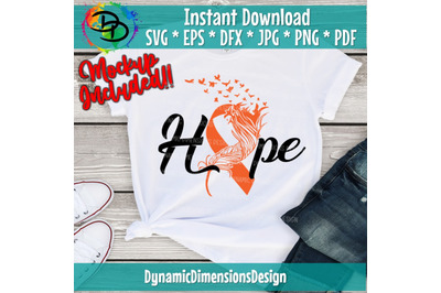 Orange Feather Awareness Ribbon