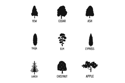 Forest industry icons set, simple style