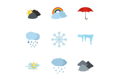 Met office icons set, flat style