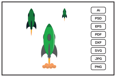 Cartoon of Rocket design illustration