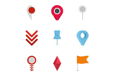 Manifestation icons set, flat style