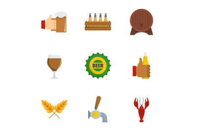 Bite icons set, flat style