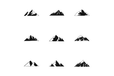 Altitude icons set, simple style
