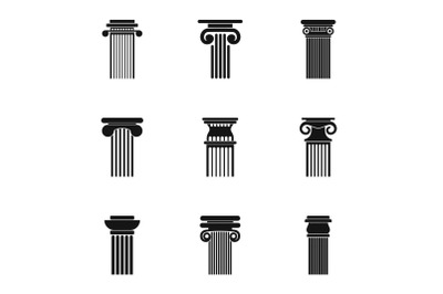 Post icons set, simple style