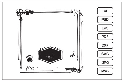 Vintage frame design illustration