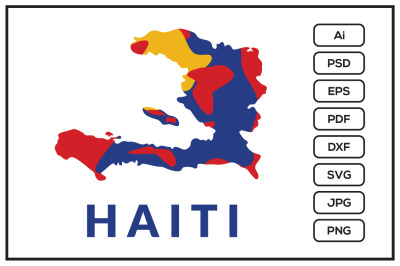 Map of haiti land design illustration