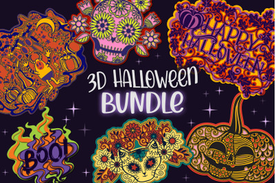 3D Halloween Bundle - 8 layered SVG items